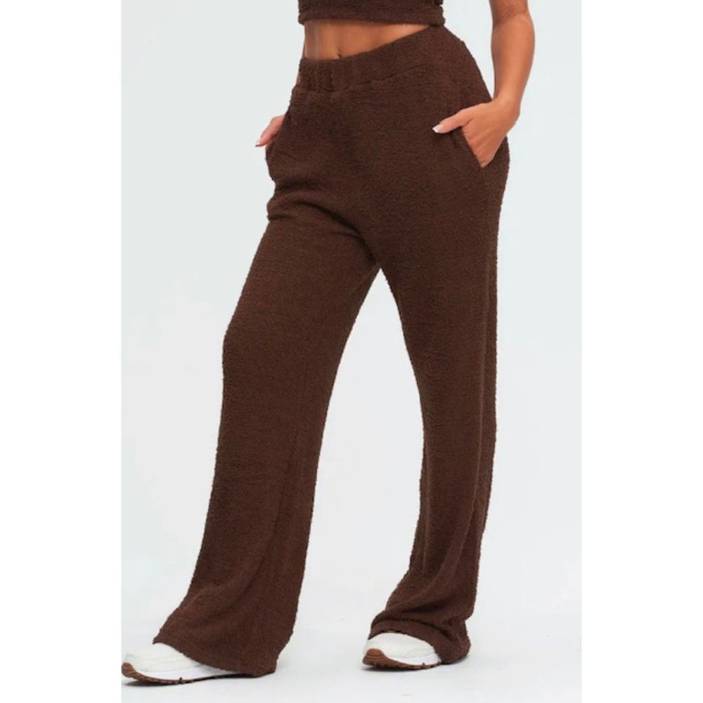 NWOT Lounge Plush‎ Taupe Kwallatee Size XL -Tall 32”Length Wide Leg Pants
